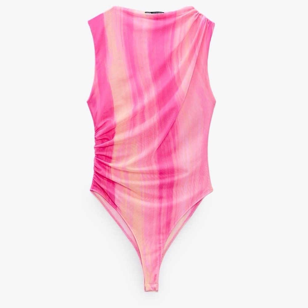 Zara Pink and Orange Bodysuit